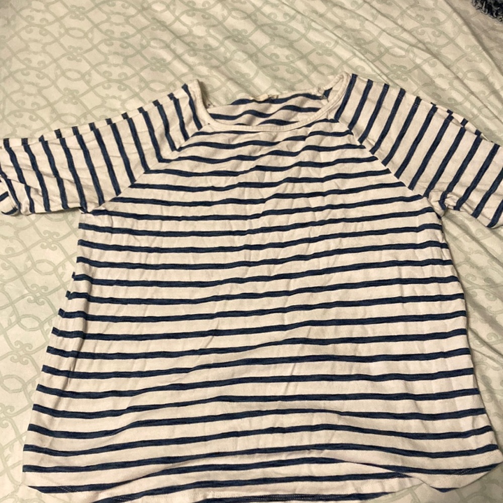 Stripped blue and white shirt